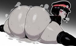 1girls ai_generated angle ass ass_focus big_ass bored chengchezhiice colossal_ass daidouji_(artist) daidoujipv enormous_ass expressionless gigantic_ass huge_ass looking_back open_legs robot_commander_(bingbingzi) robot_girl shortstack split spread_legs sweat sweatdrop tagme