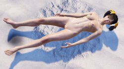 tekken tekken_8 ling_xiaoyu feet naked nude nude_female high-angle_view high_angle high_angle_view lying lying_on_back outdoors outside china asian asian_female chinese_female mod 3d pinup somalistreetlizard thighs legs ponytail ponytail_female female 1girl