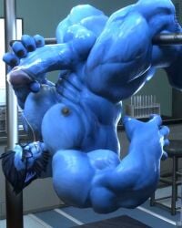 1boy 2026 abs animated balls bara beard beast_(x-men) big_penis blue_hair blue_skin cock cum cum_in_mouth detailed_background dick gay glasses gym hand_on_penis handjob jerking loop male male_nipples male_only marvel marvel_comics masturbation muscles muscular muscular_male nipples no_sound painted_nails penis precum precum_drip precum_string psyertitan scrotum shiny_skin six_pack solo solo_male testicles upside_down video x-men yaoi