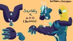 alexlab amphibian anal anal_penetration animal_humanoid anthro anus aquatic aquatic_humanoid axo_(fortnite) axolotl axolotl_humanoid balls bodily_fluids butt cephalopod cephalopod_humanoid clothed clothing coleoid cum cum_in_ass cum_inside cum_on_penis cumshot decapodiform duo ejaculation epic_games erection fortnite genital_fluids genitals hi_res humanoid humanoid_genitalia male male/male male_penetrated male_penetrating male_penetrating_male mole_salamander mollusk mollusk_humanoid nude penetration penile penile_penetration penis salamander sex simple_background squibbly_(fortnite) squid squid_humanoid tentacles