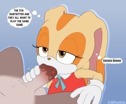 1boy 1girls 2d 2d_(artwork) 2d_artwork age_difference animal_ears anthro anthro_female anthro_male anthro_on_anthro anthro_only bj blowjob blowjob_only bored bored_expression bored_female_excited_male bored_sex brown_eyes brown_eyes_female brown_nose bunny bunny_ears bunny_girl bunnygirl clothed clothed_female_nude_male clothes clothing cock cream_the_rabbit cub dick dress english english_text eyelashes faceless_male fellatio female female_cub floppy_ears fur furry furry_female furry_male furry_only genitals gloves gloves_on inprogress lagomorph larger_male long_ears male male/female mammal mobian mobian_(species) mobian_rabbit navel older_male older_male_and_younger_female penis penis_in_mouth rabbit rabbit_ears rabbit_girl saliva saliva_on_penis sega sex size_difference smaller_female sonic_(series) sonic_team sonic_the_hedgehog_(series) sucking sucking_penis tan_body tan_fur text think_bubble thinking thought_bubble video_games watermark wet young young_anthro young_female younger_female