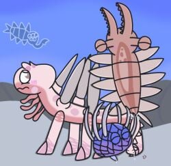 2020 4boys anomalocaris cambrian_period dtcw1909 extinct gay hallucigenia humor male male_only meme opabinia paleozoic prehistoric_species shitpost threesome underwater wiwaxia yaoi