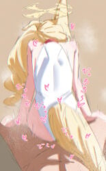 1boy 1girl absurdres animal_ears bare_arms bare_shoulders blonde_hair blue_archive clothed_female_nude_male commentary_request fox_ears fox_girl fox_tail hetero highres light-skinned_female light-skinned_male light_skin male_pov nude official_alternate_costume official_alternate_hairstyle one-piece_swimsuit pov sainarohh seia_(blue_archive) seia_(swimsuit)_(blue_archive) sex side_ponytail swimsuit tail tea_party_(blue_archive) trinity_general_school_student white_one-piece_swimsuit