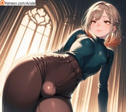 4k 8k acidai ai_generated bangs beautiful big_ass big_hips blunt_bangs blush boner_in_pants brown_eyes brown_hair bulge bulge_through_clothing classy crop_top cute dutch_angle dyed_hair femboy feminization feminized flustered nipples_visible_through_clothing posing public_exposure purple_eyes sexy_pose short_hair sissification small_waist smirk thick thick_ass thick_thighs tight_leggings white_hair wide_hips yaoi