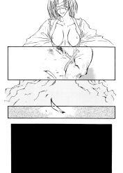 trigun trigun_maximum boobs medium_breasts breasts breasts_out blindfold blindfolded edited edit edited_screencap screencap screenshot_edit comic_page comic_panel manga_page