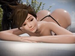 1boy 1boy1girl 1girl 1girls 3d 3d_(artwork) ass ass_focus ass_grab big_ass big_butt bikini btk-blizzard female female_focus nude nude_female overwatch tracer voluptuous voluptuous_female