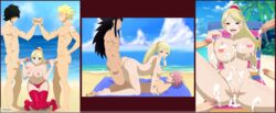 1girls 4boys absurdres anna_heartfilia awesomegio black_hair blonde_hair breasts bro_fist bukkake cum fairy_tail gajeel_redfox natsu_dragneel nipples open_mouth pink_hair pussy red_legwear rogue_cheney smile sting_eucliffe tattoo thighhighs