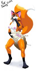 1futa anthro bulge diaper diaper_only drool erection_under_diaper fox furry futanari hand_on_diaper intersex masturbation messy_diaper scat soiling