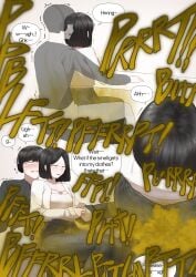 1girl 1girls ass ass_focus black_hair blonde_female boy boys brap butt comic comic_page female femdom gasbox girl hair hands_on_face hoodie huge_ass huge_butt jean_shorts jeans kemonomimi light-skinned_female light-skinned_male light_skin male shiny shiny_clothes short_hair sleeping smelly sweat sweatdrop sweating sweaty sweaty_body yakbang white_clothing white_clothes game playing conversation black_shorts thighs thighs_bigger_than_head huge_thighs big_ass blonde_male brother_and_sister brother sister sisters brothers fart fart_cloud farts farting fart_everywhere
