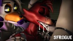 3d animatronic anthro canine cum cum_in_mouth cum_inside dickgirl erection fellatio female five_nights_at_freddy's five_nights_at_freddy's_2 five_nights_at_freddy's_world fox foxy_(fnaf) hair humanoid_penis intersex lolbit_(fnaf) machine mammal mangle_(fnaf) nude open_mouth oral orgasm penetration penis robot sex sfrogue simple_background source_filmmaker video_games