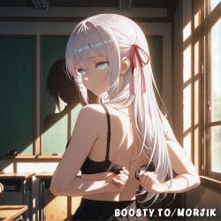 ai_generated alisa_mikhailovna_kujou black_bra miniskirt removed_bra russian_female school_uniform tokidoki_bosotto_russian_de_dereru_tonari_no_alya-san