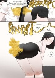 1girl 1girls ass ass_focus black_hair blonde_female boy boys brap butt comic comic_page female femdom gasbox girl hair hands_on_face hoodie huge_ass huge_butt jean_shorts jeans kemonomimi light-skinned_female light-skinned_male light_skin male shiny shiny_clothes short_hair sleeping smelly sweat sweatdrop sweating sweaty sweaty_body yakbang white_clothing white_clothes game playing conversation black_shorts thighs thighs_bigger_than_head huge_thighs big_ass blonde_male brother_and_sister brother sister sisters brothers fart fart_cloud farts farting fart_everywhere