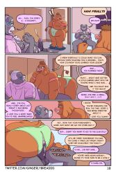 absurd_res anthro balls bear big_breasts big_butt black_bear blush bodily_fluids bovid bovine breasts butt cattle clothing comic cum cum_on_belly cum_on_body cum_on_self dialogue duo dusty_(gingerlybreadart) ear_piercing ear_ring ejaculation embarrassed english_text erection female floppy_ears genital_fluids genitals gingerlybreadart grinding_on_penis hands-free hi_res janelle_(gingerlybreadart) larger_on_top male male/female mammal obese obese_anthro obese_female on_top overweight overweight_anthro overweight_female panties piercing profanity ring_piercing romantic romantic_couple size_difference slightly_chubby slightly_chubby_anthro slightly_chubby_male speech_bubble surprised text underwear url ursine