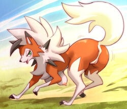 1girls 3_toes all_fours anus areola ass big_ass big_breasts blush breasts brown_fur canine censored claws day dusk_lycanroc erect_nipples eyelashes eyeshadow fangs feet female female_only feral furry grass green_eyes half-closed_eyes hanging_breasts inviting leg_up looking_at_viewer looking_back lycanroc makeup mammal melonleaf motion_lines nintendo nipples nude open_mouth orange_fur outdoors paws pokémon_(species) pokemon pokemon_usm pussy raised_tail sky smile solo tail teeth thick_thighs tongue video_games white_fur