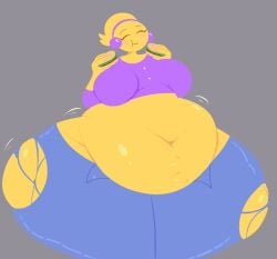 1girls 2d 2d_(artwork) ass bbw belly belly_overhang big_ass big_belly big_breasts big_butt breasts burger butt chubby chubby_female digital_drawing_(artwork) digital_media_(artwork) eating_food emoji_(race) fat fat_ass fat_butt fat_female huge_ass huge_breasts huge_butt large_ass large_breasts large_butt looking_at_viewer massive_ass massive_breasts massive_butt moonraige moonstadew ms._bethany oc original overweight overweight_female peeking_out purple_clothing tagme thick_thighs yellow_skin