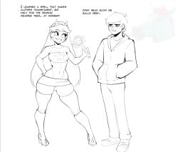 small_breasts small_boobs small_tits medium_ass medium_butt thick_thighs thighhighs thighs hips big_thighs huge_thighs big_hips huge_hips wide_hips wide_thighs star_vs_the_forces_of_evil star_butterfly marco_diaz female male male/female 1girls 1boy sketch long_hair short_hair latino latino_male miniskirt minishirt small_shirt english_text english dgoger disney