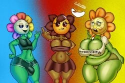 1boys 2girls big_breasts bulge bulge_through_clothing chubby chubby_female dark_flower_(pvz) dress femboy flipping_viewer_off flower goth_girl heal_flower_(pvz) huge_breasts lbanano0206 middle_finger nerd nerdy_female plant_girl plants_vs_zombies plants_vs_zombies:_garden_warfare rainbow_flower rainbow_flower_(pvz) shorts shy trap whore_eyes
