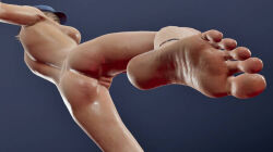 tekken tekken_8 kazama_asuka brown_hair short_hair hat hat_on blue_hat ass pussy hairless_pussy breasts nude nude_female asian asian_female japanese_female feet sweat wet back_view foot_focus feet_focus low-angle_view low_angle low_angle_view low_angle_pose athletic athletic_female mod 3d pinup somalistreetlizard osaka