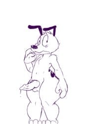 2016 anthro balls canine cartoon_network courage courage_the_cowardly_dog erection hi_res jaynatorburudragon male male_only mammal penis solo