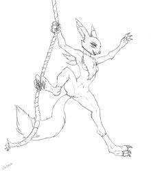 digimon female monochrome neopets nude pussy renamon rope sketch solo swinging zafara_(artist)