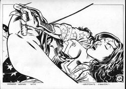 1girls catthouse_studios dc_comics dildo female female_only monochrome roadkill_(catthouse_studios) solo tagme tiara wonder_woman wonder_woman_(series)