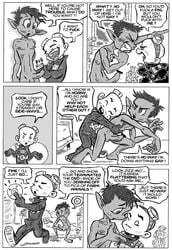 beast_boy comic dc_comics gay gizmo male monochrome penis straight_hair teen_titans