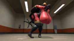 1girls 3d accidental_circumstance accidentally_stuck ass breasts chair curvy female female_only fempyro femsub huge_ass hyper hyper_breasts pyro renabu solo source_filmmaker stuck stuck_in_object team_fortress_2