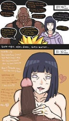 1girls 2boys age_difference beard big_penis blonde_hair blue_hair blush bob_cut boruto:_naruto_next_generations breasts censored cheating cheating_wife closed_eyes cornrows cuckold dark-skinned_male dark_skin dialogue erection facial_hair female fully_clothed hyuuga_hinata interracial jacket male mature mature_female milf moustache naked naruto naruto_(series) netorare ntr nude older_male penis penis_on_face pov pov_eye_contact pubic_hair purple_eyes raikage ring rorodomo sleeveless_shirt speech_bubble story straight tank_top tattoo tattoos text uzumaki_naruto wedding_ring yellow_hair