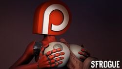 3d anthro anthrofied balls big_breasts breasts disembodied_penis erection female huge_breasts humanoid_penis large_penis machine male nipples nude paizuri patreon patreon-tan penis robot sex sfrogue simple_background site-tan solo_focus source_filmmaker what