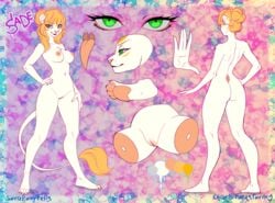 2018 anthro areola ass big_breasts big_butt blonde_hair breasts claws digital_media_(artwork) erect_nipples fangs feline female firestorm3 fur green_eyes hair hi_res lion long_hair mammal model_sheet nipples nude open_mouth pussy sade_(firestorm3) smile solo sorafoxyteils teenager tongue tongue_out voluptuous young