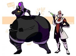 ass_expansion big_ass fat_ass growth huge_ass hyper large_ass mass_effect mordin_solus quarian salarian tali'zorah_nar_rayya transformation wide_hips