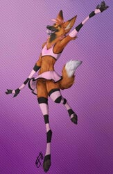 animal_genitalia anthro canine clothing cuntboy girly intersex leggings legwear lizet mammal maned_wolf pinup pose pussy shirt skirt sleeves stockings tongue