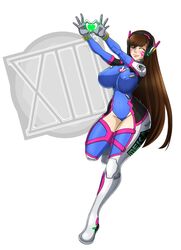 1girls asian brown_eyes brown_hair d.va female female_only huge_breasts long_hair overwatch solo waifuholic