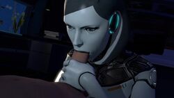 3d animated cyth-swag edi fellatio human human_penetrating mass_effect no_sound oral robot shorter_than_10_seconds video