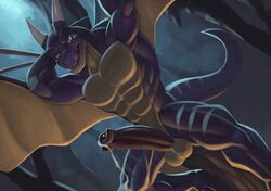 abs anthro balls black_penis cum cum_on_penis cum_string dragon erection horn kittikary long_penis looking_at_viewer male male_only manly muscular nude pecs penis pose scalie slit_pupils smile solo spread_legs spreading twistedsnakes western_dragon wings