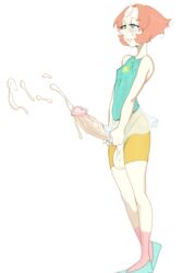 1futa 1girls alternate_version_available aqua_eyes balls dickgirl ejaculation female futa_only futanari gem_(species) hands-free handsfree_ejaculation hyper_balls hyper_penis hyper_testicles intersex modeseven orange_hair pearl_(steven_universe) penis penis_under_skirt short_hair solo solo_futa steven_universe testicles
