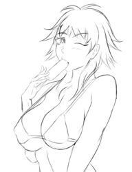 bikini bikini_top female kingdom_hearts monochrome olette rough_sketch sketch sowilo