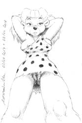 1girls 2018 anthro areola bear breasts clothed clothing david_siegl disney female female_only fur hair hands_behind_head low-angle_view mammal pussy rebecca_cunningham solo talespin tribal upskirt