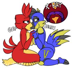 animatronic anthro anthro_on_anthro avian banjo-kazooie bird breast_squish breasts breasts_frottage breegull crossover dildo female five_nights_at_freddy's kaifujiokatheneko kazooie kissing machine nude rareware requiem robot sex_toy video_games x-ray yuri