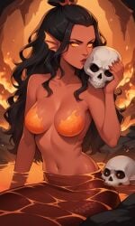 1girls ai_generated ass avatar_legends avatar_the_last_airbender azula bigmic145 breasts cleavage colored_skin demon demon_girl female fins fire head_fin lava long_hair merfolk mermaid mermaid_girl mermaid_tail monster_girl naked nickelodeon nude princess red_skin solo solo_female tail