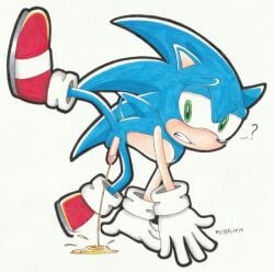 draw male misshiirin non-human non-human_only peeing penis signature signed solo sonic_(series) sonic_the_hedgehog sonic_the_hedgehog_(series) spnic toony traditional_art traditional_drawing_(artwork) traditional_media traditional_media_(artwork) urine watersports