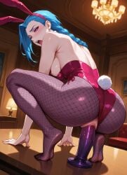 ai_generated bunny_ears bunny_girl bunny_tail bunnysuit dildo dildo_in_pussy fake_animal_ears feet illumaru jinx_(league_of_legends) league_of_legends leotard_aside masturbation nipple pantyhose playboy_bunny riding_dildo riot_games sideboob soles solo solo_female solo_focus squatting squatting_on_dildo tagme