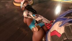 1girls 3d animated arm_grab arms_behind_back ass ayutthaya_(map) big_ass big_penis black_hair blender blizzard_entertainment bouncing_breasts breasts dark-skinned_female dark_skin doggy_style ellowas female from_behind indian interracial light-skinned_male long_hair mechanical_arm nipples oppai overwatch pale-skinned_male pale_skin penis pounding shorter_than_30_seconds shorter_than_one_minute skirt_lift slapping soldier_76 sound standing_doggy_style symmetra video video_games