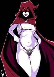 1girls 4_eyes armpit_hair athletic athletic_female bikini black_background breasts busty cartoon_network cloak dc dc_comics female female_armpit_hair female_focus female_only goth goth_girl hairy_armpits hairy_pussy hood hooded_cloak hourglass_figure lipstick looking_at_viewer makeup medium_breasts micro_bikini navel obscured_face pale-skinned_female pale_skin pinup pinup_pose pubes pubic_hair pubic_hair_peek rachel_roth raven_(dc) red_eyes red_lipstick revealing_clothes skimpy skimpy_clothes smiling smiling_at_viewer solo teen_titans turtlechan very_high_resolution white_body wide_hips