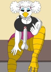 2022 2d 2d_(artwork) 2d_artwork anthro avian balls ballsack barefoot beak bedroom_eyes big_breasts bird bird_girl boner breasts chicken chicken_girl chuck_e_cheese_(franchise) cleavage clothed dickgirl digital_art digital_drawing_(artwork) digital_media_(artwork) dress erect_penis erection female furry furry_female futa_only futanari gynomorph helen_henny huge_breasts intersex inviting inviting_to_sex long_penis mascot no_panties penis sitting skirt twintails white_feathers white_hair wreckandscrap yellow_legs