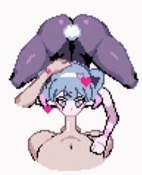 animated blowjob clothed dat_ass female hatsune_miku huge_ass pixel_art rabbit_hole_(vocaloid) sex thick_thighs vocaloid white_background