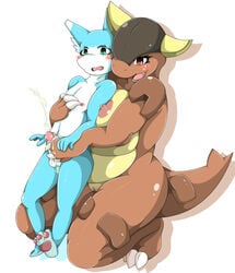 1boy 1girls 2018 3_fingers anthro areolae belly big_breasts blue_fur blush breasts brown_skin chubby claws cum erection eyelashes fang feet female femdom furry gigantic_breasts green_eyes hand_on_chest handjob holding horns huge_ass huge_breasts interspecies kangaskhan large_breasts male mammal mellonsoda nintendo nipples nude on_top open_mouth original_character pawpads paws penis pokémon_(species) pokemon pokemon_rgby pussy reach_around red_eyes scalie shadow simple_background size_difference smile squatting standing straight tail teeth testicles thick_penis thick_thighs tongue video_games white_background white_fur white_penis wide_hips yellow_skin