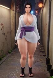 3d 3d_(artwork) ai_generated cameltoe curvy_figure female female_ female_only full_body hourglass_figure naruto_(series) sasuko tagme thick_thighs