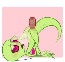 alien anal andromorph big_dom_small_sub chl0r0f0rm cuntboy disembodied_penis disinterested_sex dubious_consent emotionless_sex intersex interspecies invader_zim irken living_sex_toy lube lube_in_ass male on_back pink_background pixel_art retracted_penis self_upload size_difference unpleasurable_sex upside-down zim