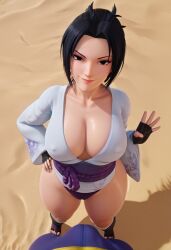 3d 3d_(artwork) ai_generated cameltoe curvy_figure female female_ female_only from_above full_body hourglass_figure male_pov naruto_(series) sasuko tagme thick_thighs